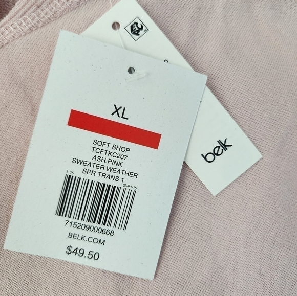 BELK True Craft Sweater Weather Ash Pink Sweatshirt. Size XL. New. - Picture 7 of 7